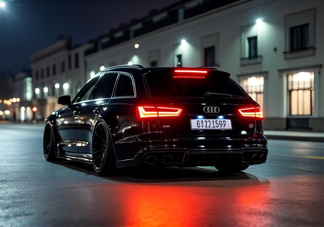 Audi RS6 met luchtvering en custom downpipes